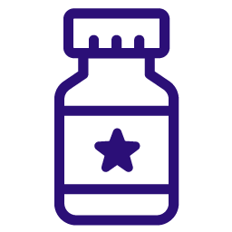 Illustration of a bottle with a star on the front of it.