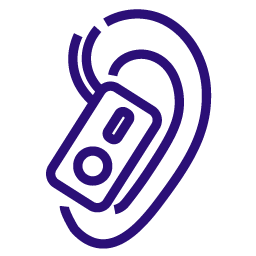 Illustration of an ear with a device in it.