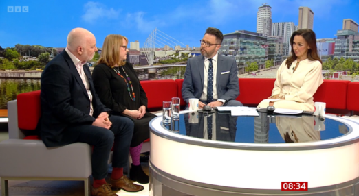 Alex Brooks-Johnson on the famous BBC Breakfast sofa for Tinnitus Week.